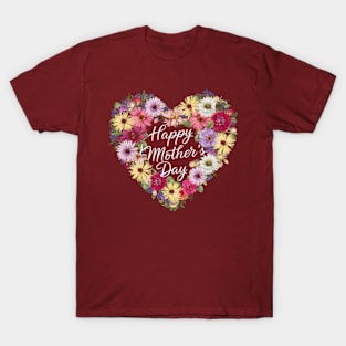 Floral Heart Happy Mother's Day T-Shirt